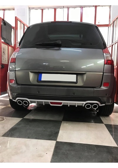 Renault Scenic Mk2 Uyumlu Body Kit Difüzör 4 Çıkış Yuvarlak Gri Model 1