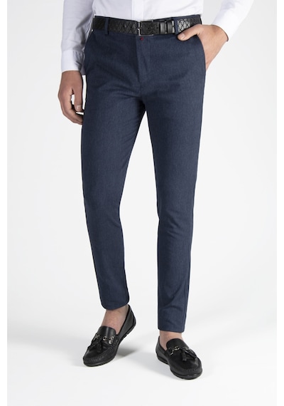 Terapi Men Erkek Lacivert Slim Fit Italyan Kesim Keten Pantolon Koyu Lacivert