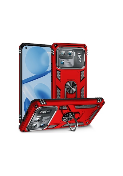 Xiaomi Mi 11 Ultra Kılıf Tank Zırh Yüzüklü Mıknatıslı Standlı Kapak Vega