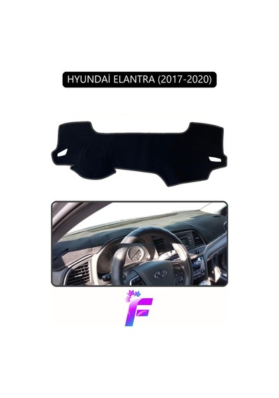 Hyundai Elantra 2017-2020 Uyumlu Torpido Örtüsü Yansıma Önleyici Hızlı Montaj Koruma G24 Siyah