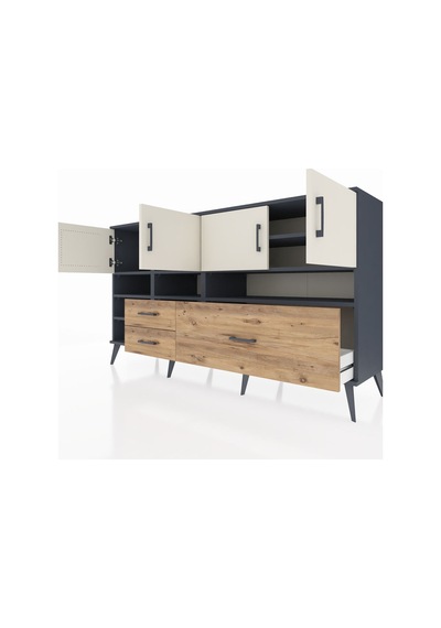 Hyperion Konsol 8 Raflı 3 Çekmeceli 4 Kapaklı 176x44x99 Antrasit- Antrasit-aytaşı/çam Hyperion Konsol 8 Raflı 3 Çekmeceli 4 Kapaklı 176x44x99 Antrasit- Antrasit-aytaşı/çam