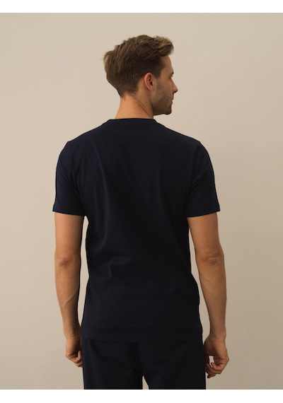 Xint Lacivert Pamuk Dokulu Regular Fit Tişört 502055