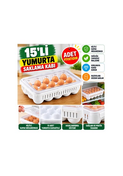 15liyumurta Saklama Kabı Beyaz - Çok Renkli