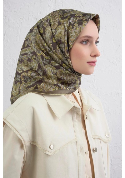 Armine Twill İpek Eşarp -2025/2026 -94162d Yeşil-80