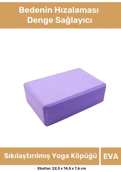 Premium Seri Bedenin Hızalaması Denge Sağlayıcı Mor Eva Yoga Blok