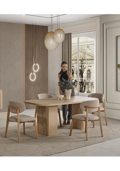 Cais Mdf Yemek Masası + 6 Sandalye Aytaşı