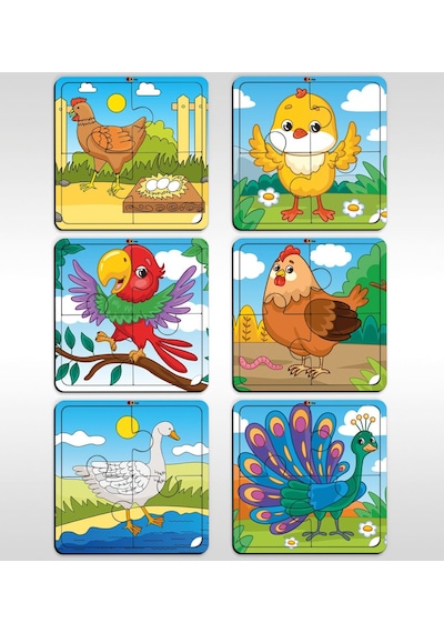 Bk Toys Çocuklar Için Eğitici-Öğretici Ahşap 4 Parça Yapboz Puzzle