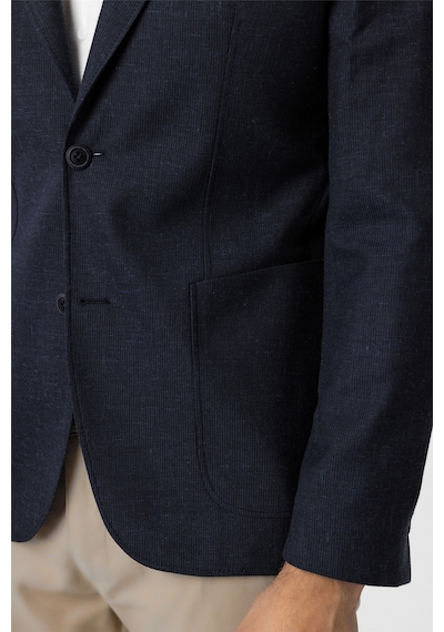 Süvari Lacivert Slim Fit Desenli Mono Yaka 6 Drop Ceket-33888 Lacivert