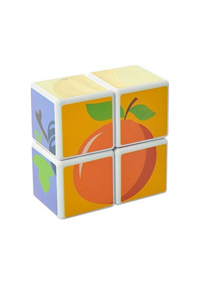 Eğitici Manyetik Bloklar Küpler - Mıknatıslı Zeka Blokları - 4 Parça Meyve Temalı 3 Boyutlu Puzzle