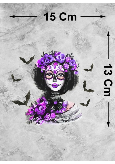 Yarasa Batman Joker Sticker - Kurukafa Kadın Kuru Kafa Sticker- Oto Araba Motosiklet Kask Sticker - 00180 15x13 Cm