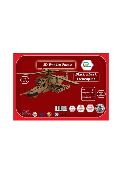 3d Puzzle Üç Boyutlu Puzzle Savaş Helikopteri 76 Parça