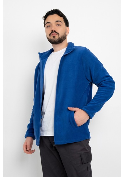 Dasüniforma Unisex Anti-pilling Tüylenme Yapmayan Standart Fit Tam Fermuarlı Soğuk Geçirmez Polar Hırka Mavi