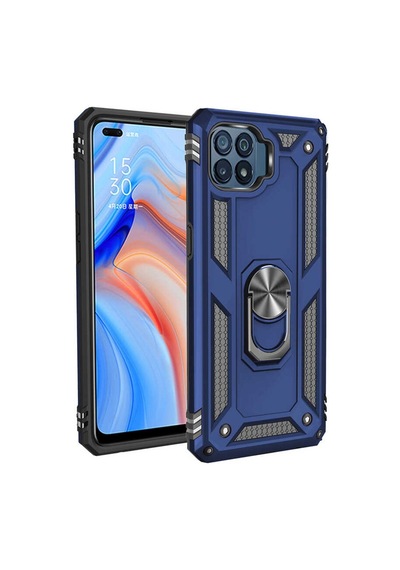 Oppo Reno 4 Lite Kılıf Zore Vega Yüzük Standlı Zırh Kılıf