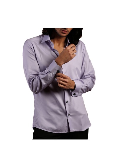 Dicotto Lila Dar Kesim Micro Kumaş Kol Düğmeli Slim Fit Erkek Gömlek - 201-3 001