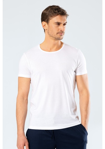 Cacharel 2169 Modal O Yaka Erkek T-shirt - Beyaz Beyaz