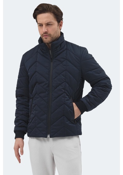 Slazenger Beast Erkek Dik Yaka Fermuarlı Lacivert Mont & Kaban Lacivert