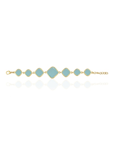 Kadir Jewellery 22 Ayar Altın Kaplama Zirkon Taşlı Ayarlanabilir Zincir Bileklik Kırmızı