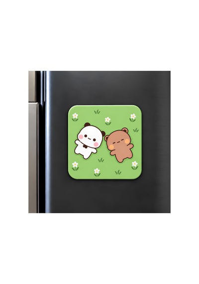 Dudu Bubu Dekoratif Buzdolabı Magneti 6x6 Cm Sevimli Tasarım Yeşil