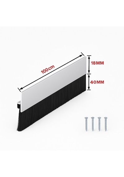 Ayrıntıshop Alüminyum Kapı Altı Fırça Fitil 100 Cm Kapı Altı Kıl Fırça Süpürgesi 4