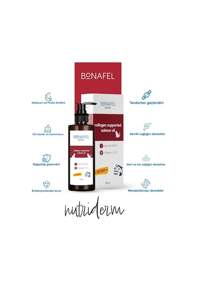 Bonafel Kedi ve Köpekler İçin Kolajen Katkılı Alaska Somon Yağı 150 ML