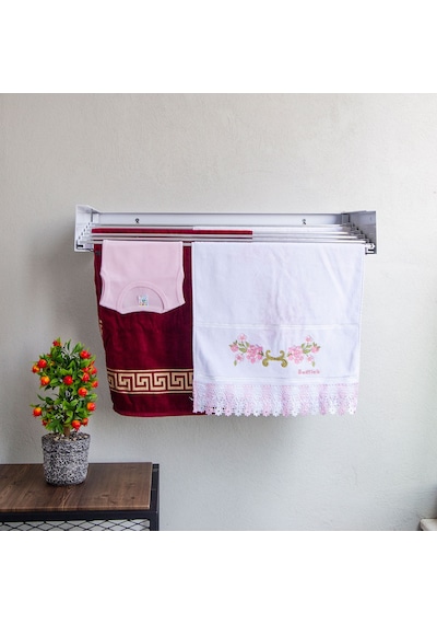 Dryertime Duvara Monte Çamaşır Askısı, Akordiyon Çamaşırlık (mor kelebekler)