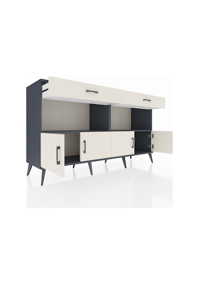 Hyperion Konsol 2 Raflı 2 Çekmeceli 4 Kapaklı 176x44x99 Antrasit- Antrasit-aytaşı Hyperion Konsol 2 Raflı 2 Çekmeceli 4 Kapaklı 176x44x99 Antrasit- Antrasit-aytaşı