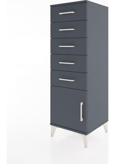 Hyperion Dolap 5 Çekmeceli Tek Kapaklı 44x44x134 Antrasit-ant... Antrasit