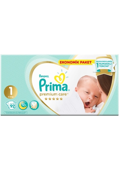 Prima Bebek Bezi Premium Care 1 Numara 92 Adet
