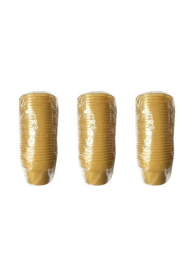 Omeyva Renkli Sert Mika Plastik Kristal Bardak - Altın - 6 Oz / 180 Cc - 75 Adet Çok Renkli