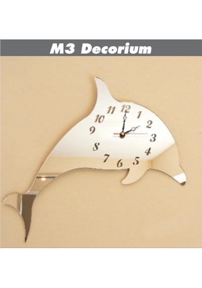M3 Decorium Yunus Dekoratif Ayna Saat Beyaz