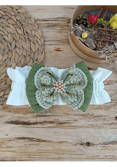 Yenidoğan Teri Cotton Taç Nakışlı Prizma Taş Kundak Bebek Battaniyesi Yeşil Çok Renkli