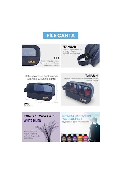 Kundal Travel Kit White Musk Saç & Vücut Seyahat Bakım Seti