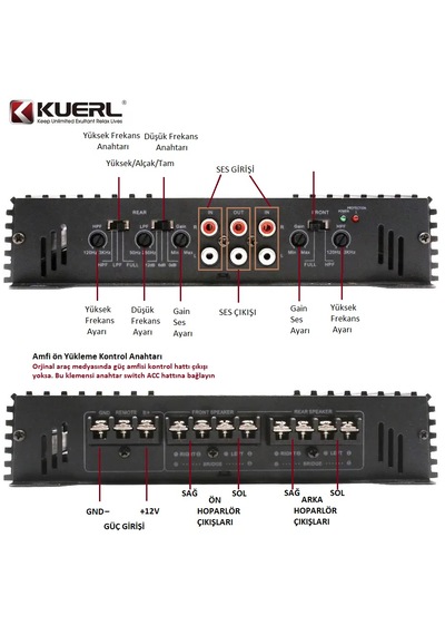 Kuerl K-452b 4 Kanal Oto Amfi