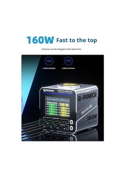 Mechanic G-power 160w Gan Masaüstü Hızlı Şarj İstasyonu