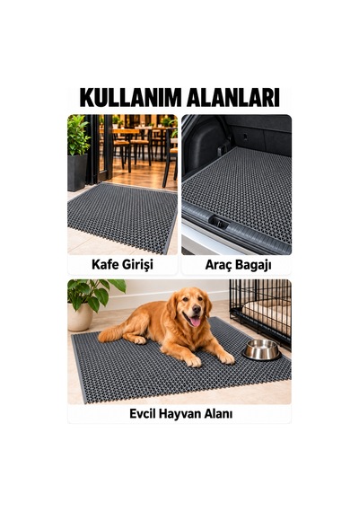 Hortumtech Zmat Yıldız Paspas Kaydırmaz Pvc Islak Zemin Duş Havuz Su Tahliyesi 5 Mm - Gri 120 X 1400 Cm