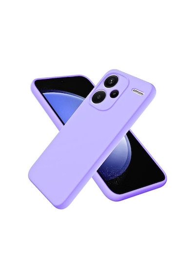 Redmi Note 13 Pro Plus Uyumlu Silikon Kılıf - Kamera Korumalı Esnek Kapak - Lila