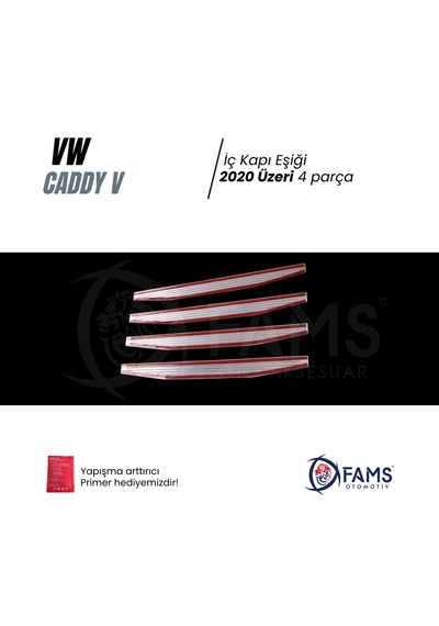 Vw Caddy V 2020 Üzeri Krom İç Kapı Eşiği 4 Kapı Paslanmaz Çelik