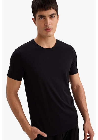 Defacto Slim Fit Tişört M6606az26spbk81 Siyah-bk81