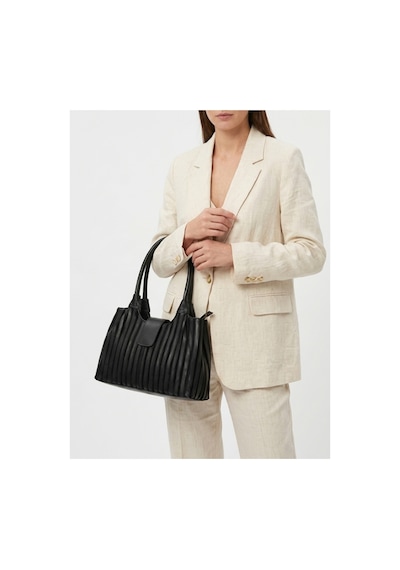 Levano Leather Premium Hakiki Dana Derisi Kadın Siyah Omuz Çantası - Şık Ve Günlük Kullanım Siyah