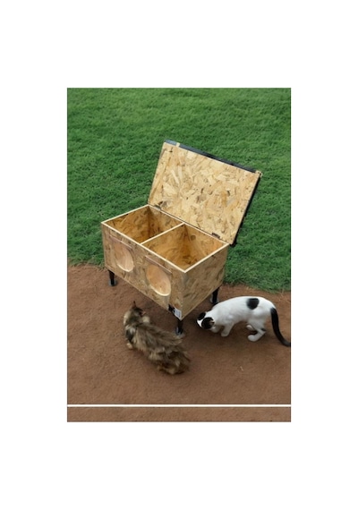 Kedi Yuvası 2 Li Özel Tasarım Dış Ve Iç Mekan