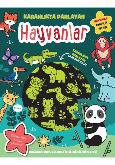 Karanlıkta Parlayan Kitaplar - Hayvanlar Parlayan Çıkartmalar - Uvcu-867108