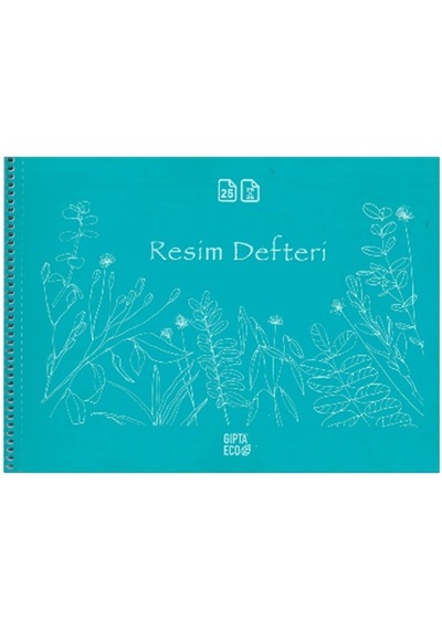 Gıpta 25x35 Plastik Kapak Resim Defteri Koparma İzli Cırtlı - Turkuaz