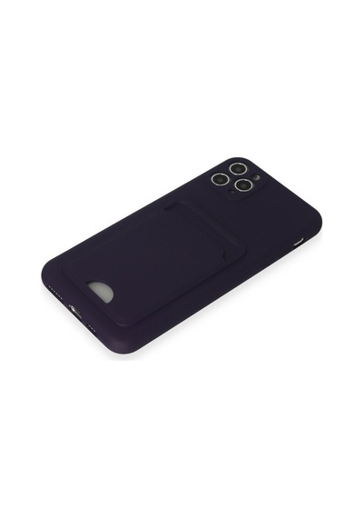 Apple Apple iPhone 11 Pro Max İçin Uyumlu Kart Ve Resim Bölmeli Soft Renkli Silikon Kapak