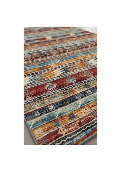 Vintage Dokuma Yıkanabilir Kaymaz Taban Şönil Salon Mutfak Koridor Yolluk Halısı 109 Eskitme Çok Renkli