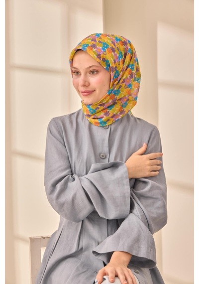 Silk Home Soft Eşarp 73092-33 Sarı, Gök Mavi, Turuncu, Çimen Yeşili, Mor