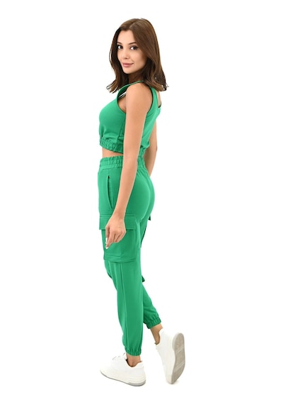 Koza Butik Kadın Askılı Crop Bluz Detaylı Eşofman Takımı 3715-23 001
