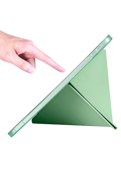 Apple Uyumlu iPad 11.nesil 2025 A16 Kılıf Tri Folding Silikon Kalem Bölmeli Katlanabilir Standlı Pu Deri Yumuşak Kapak Kapaklı Kılıf