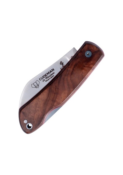 Cudeman 386-gf La Marinera Polished Waltun Ceviz Saplı Deri Kılıflı Kamp Çakı Kahverengi