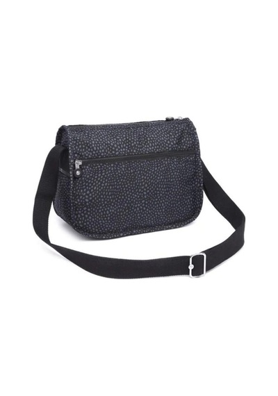 Smart Bags Çok Cepli Günlük Orta Boy Su Geçirmez Krınkıl Kumaş Kadın Omuz Çantası Puantiye Siyah