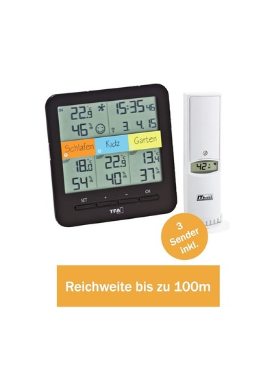 Tfa Dostmann 31.4007.02 Klima Home Kablosuz Termo Higrometre, Mobil İklim Ve Ev İzleme Özelliğine Sahip Weatherhub Başlangıç Seti Pillerle Birlikte Beyaz